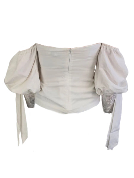 MADISON THE LABEL Women's White Crop Off The Shoulders Top #MS0204 X-Small NWT