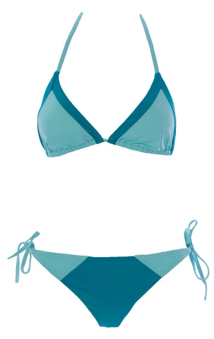 NAILA Women's Triangle Bikini Set Blue