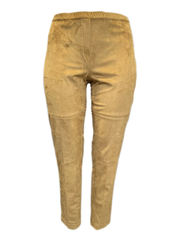 MARINA RINALDI Women's Brown Obelisco Suede Jeggings $275 NWT