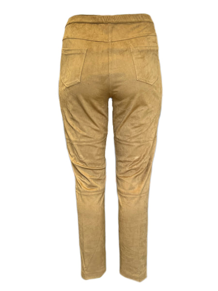 MARINA RINALDI Women's Brown Obelisco Suede Jeggings $275 NWT