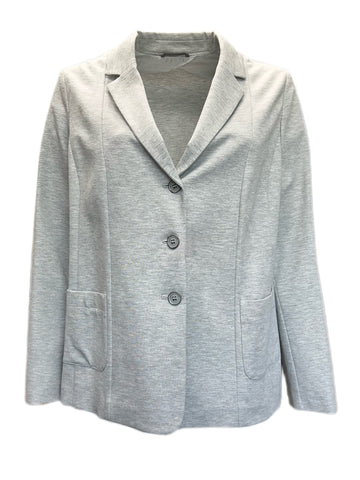 MARINA RINALDI Women's Gray Melange Obrizzo Jersey Jacket $420 NWT