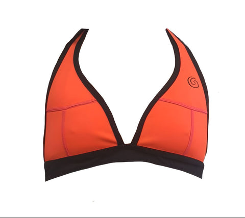 GLIDESOUL Women's Black Colorblock Triangle Bikini Top #BT102 Medium NWT