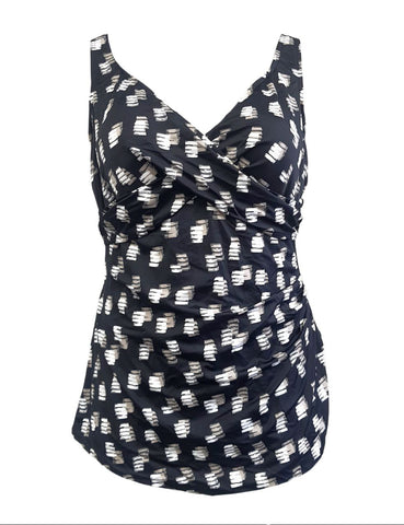 PENBROOKE Women's Black Padded V-Neck One Piece Swimsuit #5501250 24 NWT