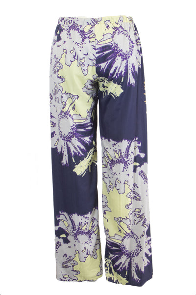 Atina Cristina Women's Multi Floral Print Wide Leg Trousers T1002AD04 Sz S $177