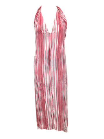 Max Mara Women's Rosa Pesaro Striped Silk Halter Dress Size 8 NWT