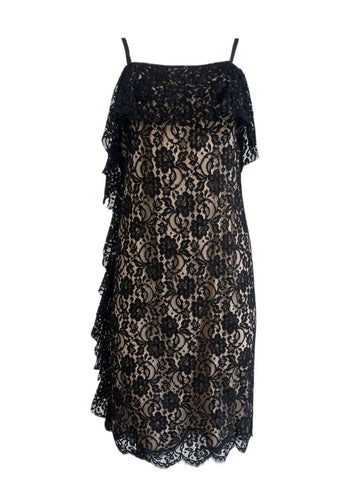 SPORTMAX Women's Black Lace Overlay Sheath Dress 22270613 Sz 10 NWT $614