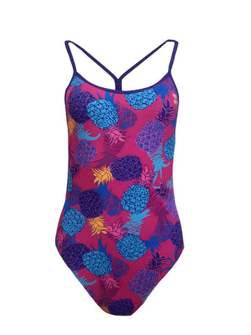 TYR Women's Pink Printed Pineapples One Piece Swimsuit #DPFLY7A 34 NWT