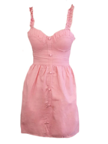 MADISON THE LABEL Women's Pink Mini A-line Cotton Dress #MS0217 X-Small NWT