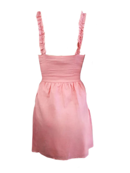 MADISON THE LABEL Women's Pink Mini A-line Cotton Dress #MS0217 X-Small NWT