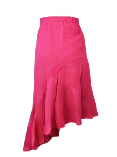 MADISON THE LABEL Women's Pink Asymetrical Mid Length Skirt #MS0224 X-Small NWT