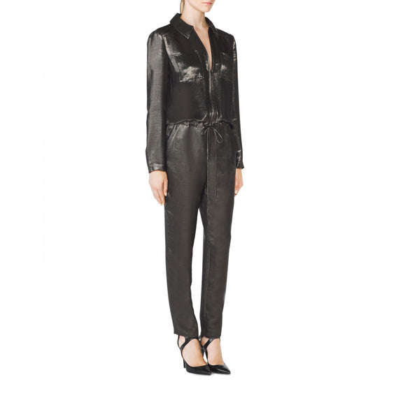 TAMARA MELLON Women's Silver Teal Metallic Jumpsuit $1,495 NWT