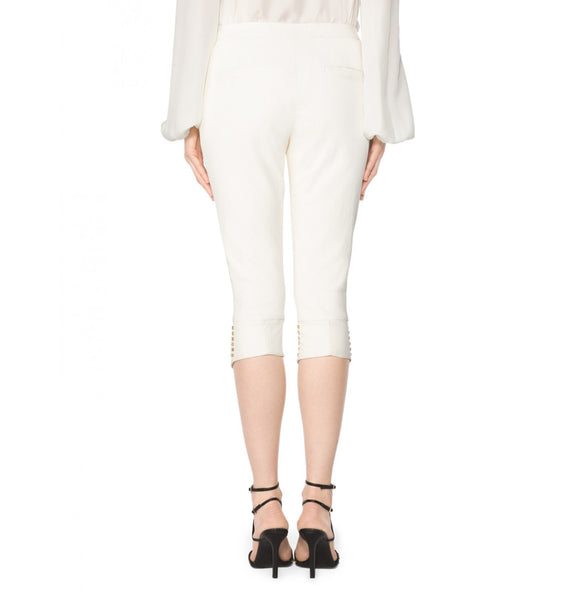Tamara Mellon of Cream Cropped Leather Biker Pants $1,395 NEW