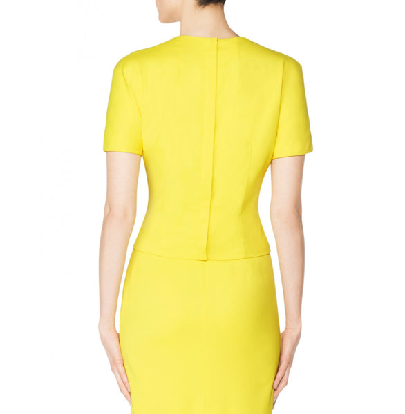 TAMARA MELLON Women's Acid Yellow Cut Out Blouse $495 NWT