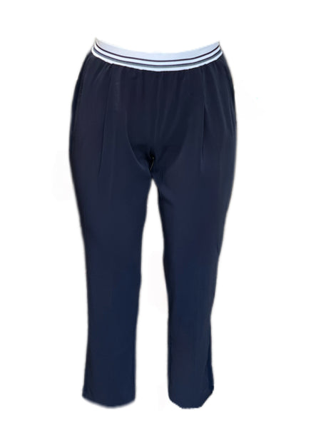 MARINA RINALDI Women's Navy Racconto Casual Pants $300 NWT