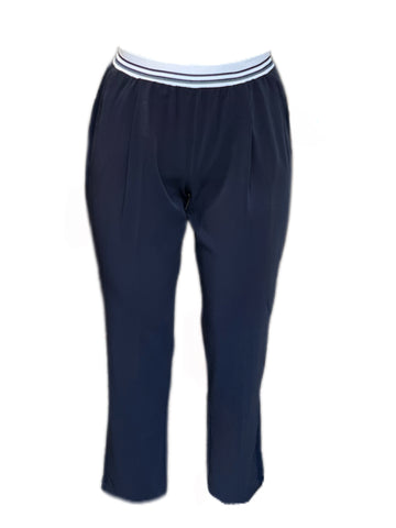 MARINA RINALDI Women's Navy Racconto Casual Pants $300 NWT