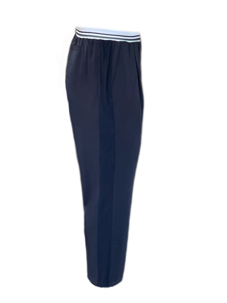 MARINA RINALDI Women's Navy Racconto Casual Pants $300 NWT