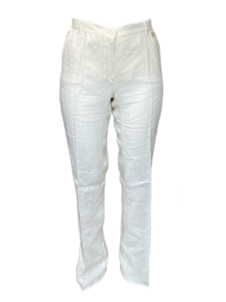 MARINA RINALDI Women's Raul Original Straight Flax Pants $360 NWT