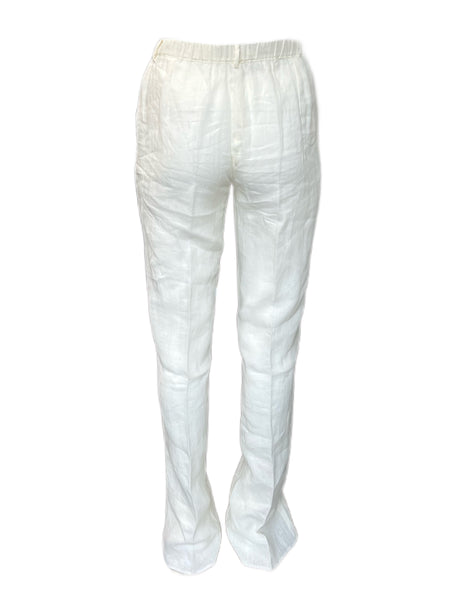 MARINA RINALDI Women's Raul Original Straight Flax Pants $360 NWT