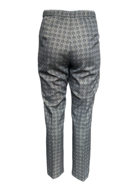 MARINA RINALDI Women's Gold Metallic Ravenna Printed Pants $360 NWT