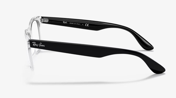 Ray-Ban Clear and Black Square Eyeglass Frames 50 mm NEW
