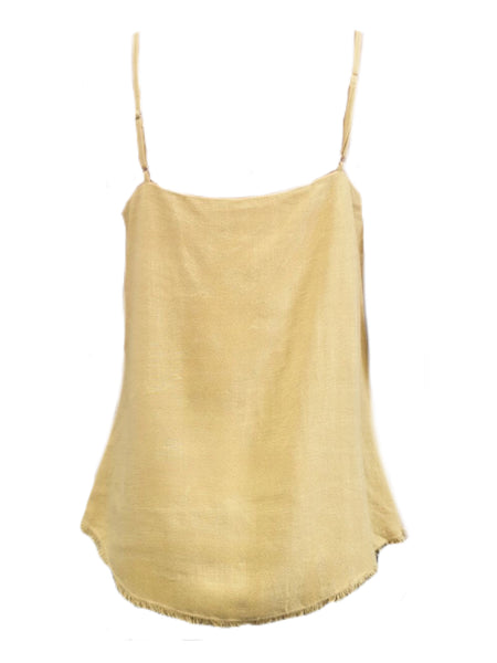 LOST IN LUNAR Women's Yellow Rayon Round Neck Tank Top #L0184 X-Small NWT