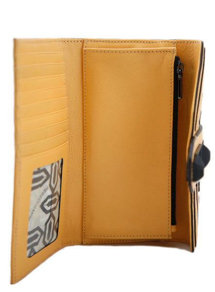REBECCA MINKOFF Natural Beige Tri-Fold Leather Checkbook Wallet $175 NWOT