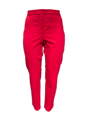 MARINA RINALDI Women's Red Rebeccas Slim Fit Trousers $330 NWT