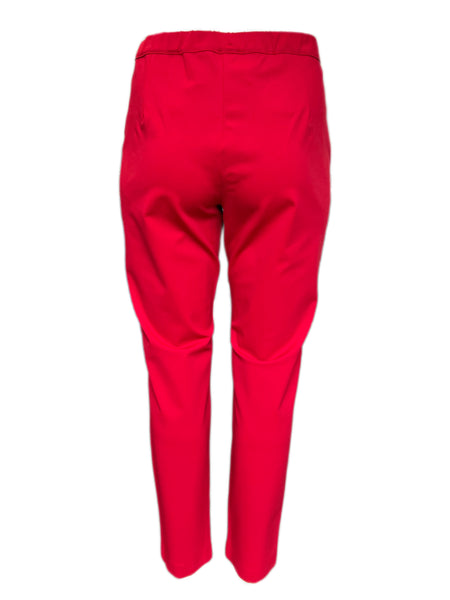 MARINA RINALDI Women's Red Rebeccas Slim Fit Trousers $330 NWT