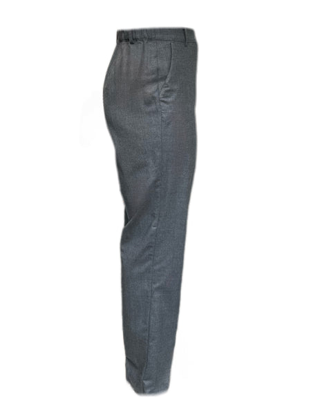 MARINA RINALDI Women's Grey Renato Small Check Unhemmed Pants $310 NWT