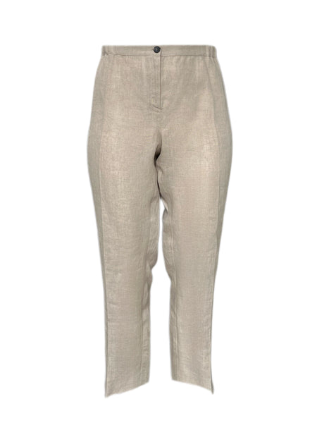 Marina Rinaldi Women's Sand Rende Mid Rise Flax Pants Size 22W/31 NWT