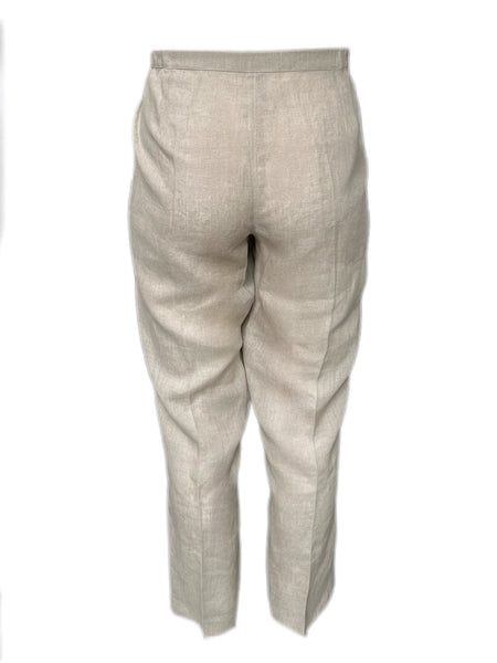 Marina Rinaldi Women's Sand Rende Mid Rise Flax Pants Size 22W/31 NWT