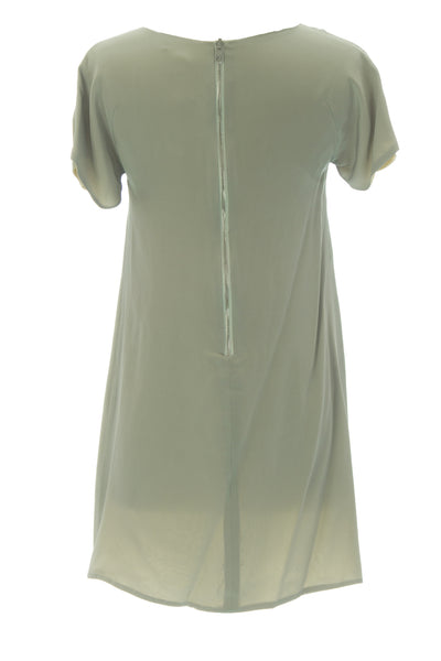 ANNE LEMAN Women's Grey/Lemon Yellow Reversible Dress 99918 $468 NEW