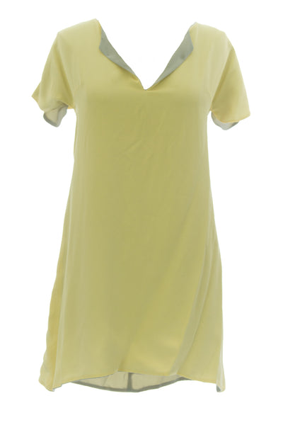 ANNE LEMAN Women's Grey/Lemon Yellow Reversible Dress 99918 $468 NEW