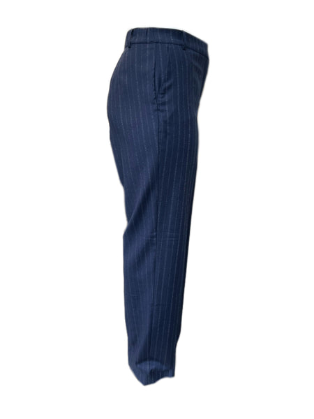 Marina Rinaldi Women's Navy Ribes Straight Leg Pants Size 14W/23 NWT