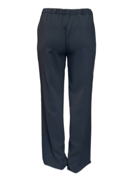 MARINA RINALDI Women's Black Robot Unhemmed Trousers $410 NWT