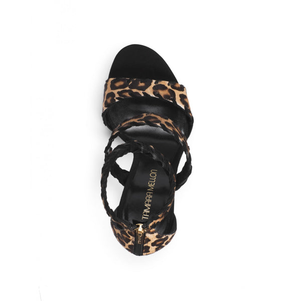 Tamara Mellon Leopard Sundance Sandals 105MM Heels $995 NEW