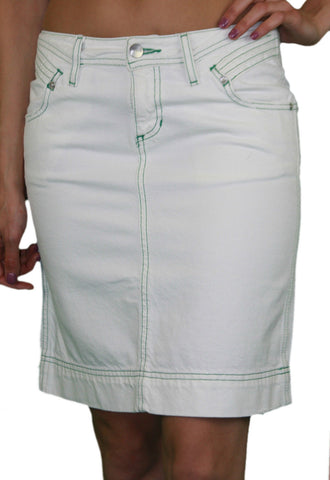 CUSTO BARCELONA Women's Start White Denim Skirt 293536 $145 NEW