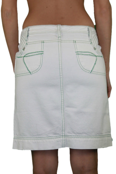 CUSTO BARCELONA Women's Start White Denim Skirt 293536 $145 NEW