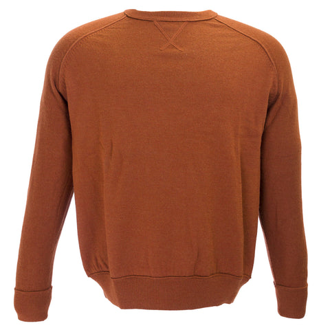 TAILORBYRD Men's Orange Soft Virgin Wool Crewneck Long Sleeve Sweater NWT