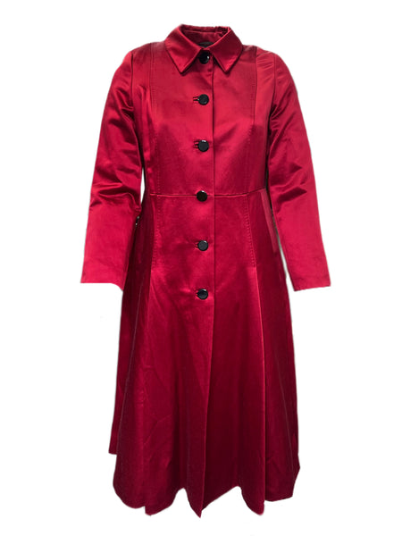 MARINA RINALDI Women's Red Teodora A-Line Coat 12W / 21 $1740 NWT