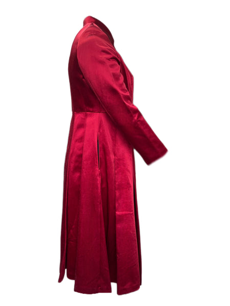 MARINA RINALDI Women's Red Teodora A-Line Coat 12W / 21 $1740 NWT