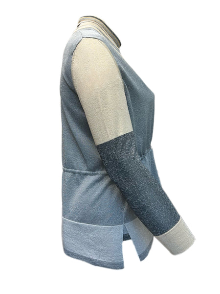 MARINA RINALDI Women's Silver/Gold Ukulele 2-Piece Sweater Set $860 NWT