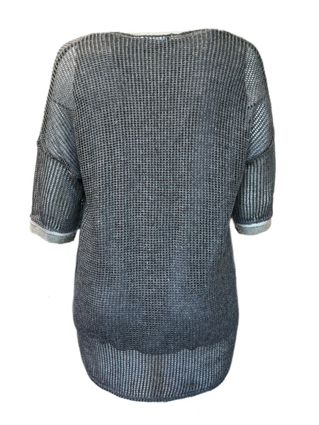 MARINA RINALDI Women's Grey Uva 2-Piece Knit Cardigan $620 NWT