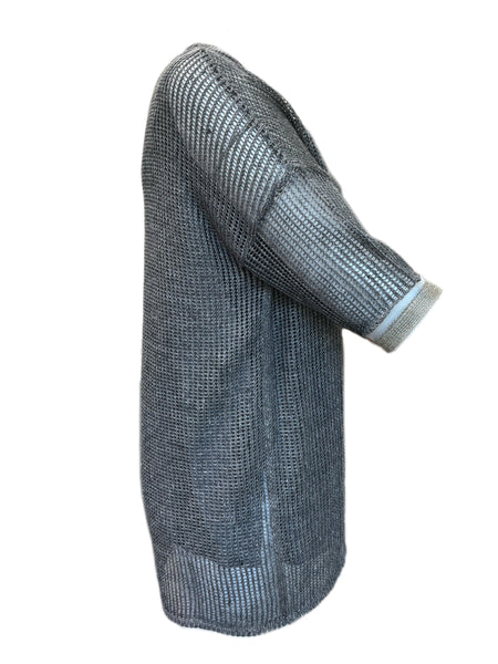 MARINA RINALDI Women's Grey Uva 2-Piece Knit Cardigan $620 NWT