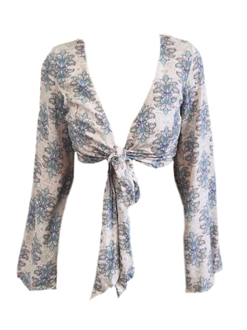 LOST IN LUNAR Women's Multicoloured Kimono Sleeve Crop Top #L0156 X-Small NWT