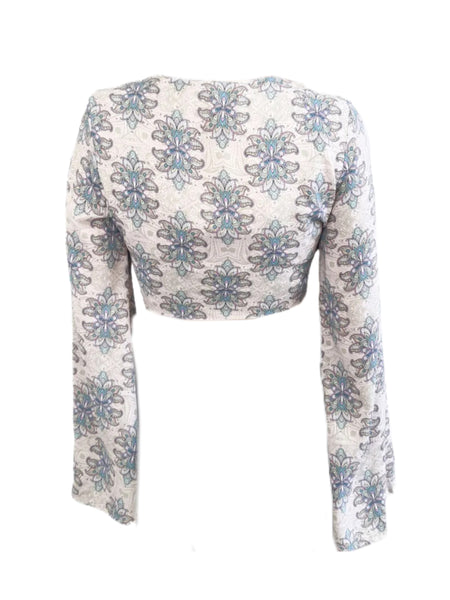 LOST IN LUNAR Women's Multicoloured Kimono Sleeve Crop Top #L0156 X-Small NWT