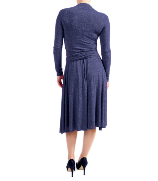 VON VONNI Women's Tropic Cobalt Victoria Short Long Sleeve Transformer Dress NWT