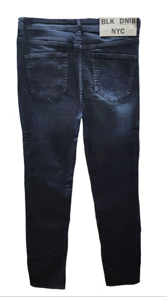 BLK DNM Women's Scott Blue Mid Rise Straight Slim Denim Jeans 27x32 NWT