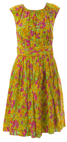 BODEN Women's Floral Selina Dress Green Multicolored