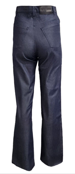 BLK DNM Women's Mlbry Blue Stright fit Wide Leg Pleated Cotton Jeans 26x34 NWT